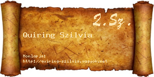 Quiring Szilvia névjegykártya