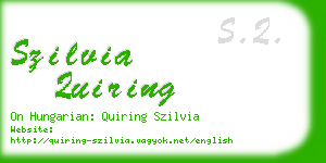 szilvia quiring business card